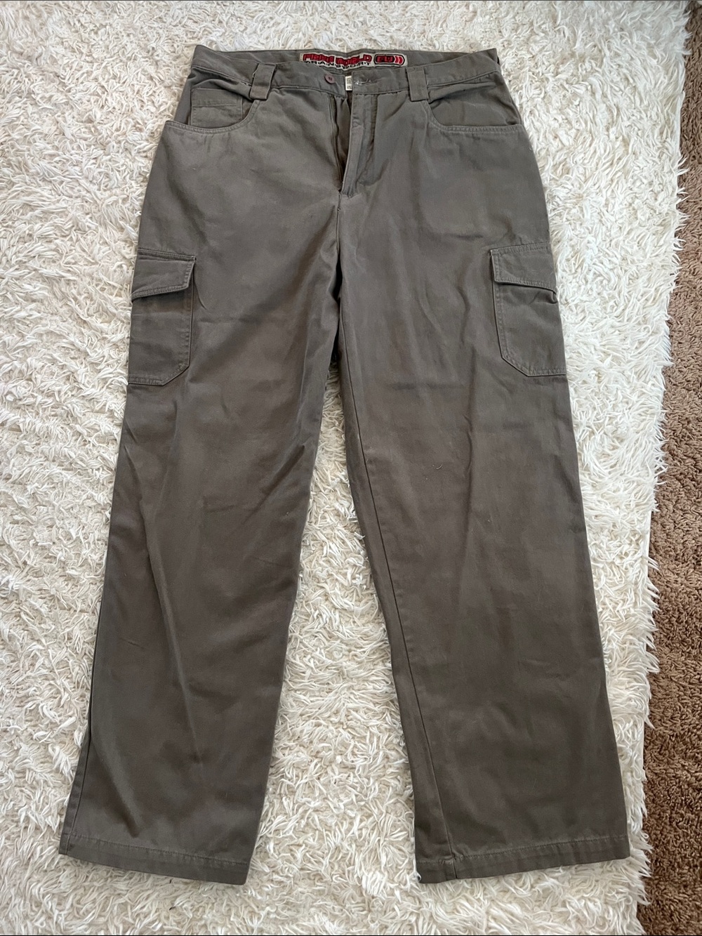 Men's Free World Greyish-Olive Cargo Pants - Size 36 NWT